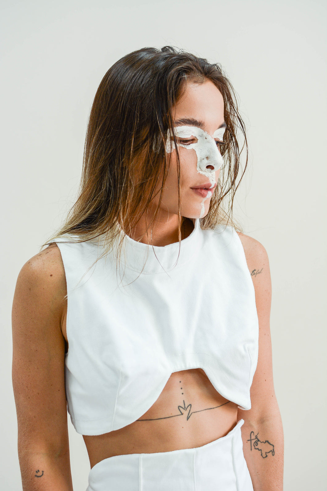 White denim Vest